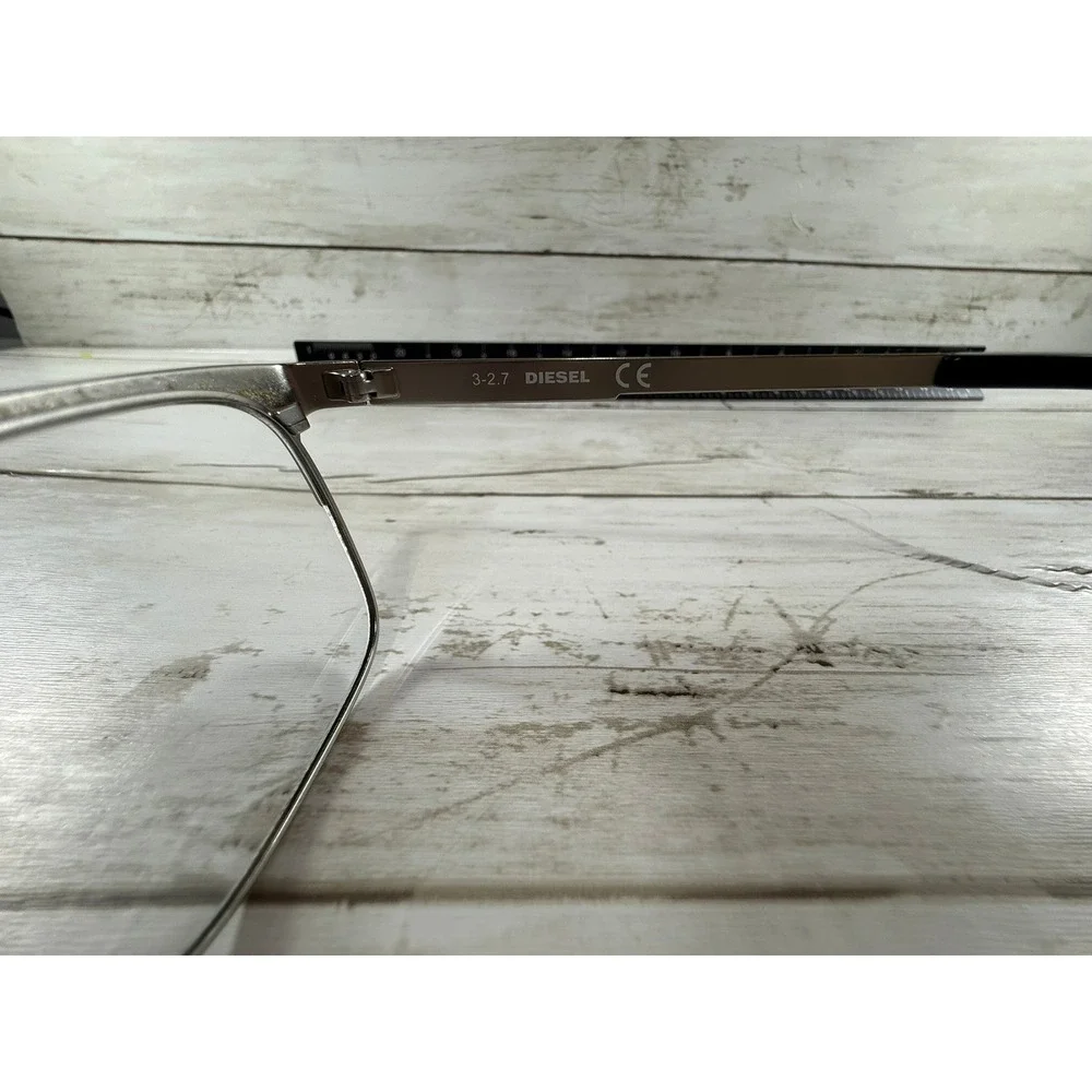 Diesel Black Silver Semi Rimless Cat Eye Eyeglasses Frames DL5200 002 54-16-140